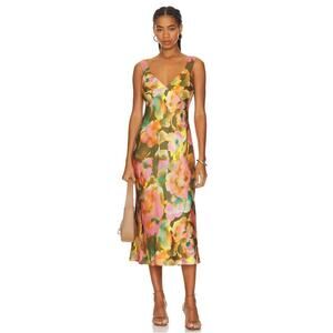 Rails Jacinda Dress Terra Floral Size Small Satin Midi Dress